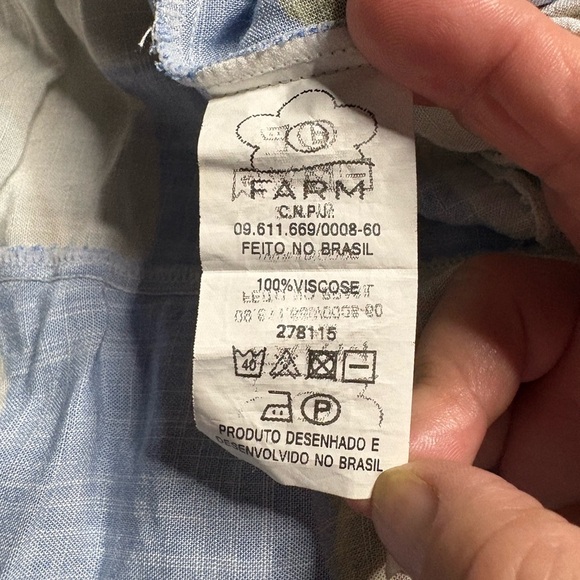 GUC Farm Rio- Floral Blue and White Dress. Size M - Picture 7 of 11